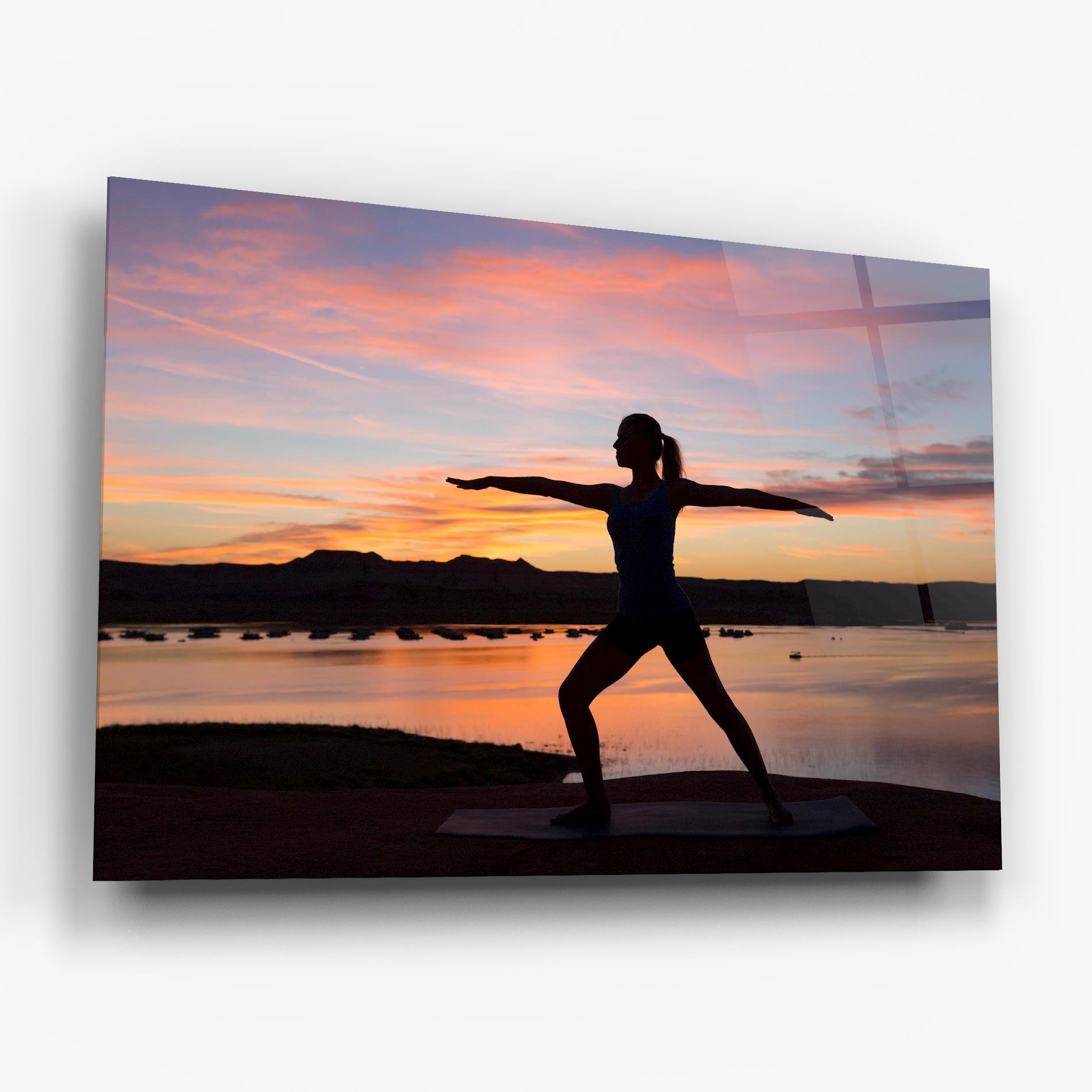 Glasbild Morning Yoga mockup 6